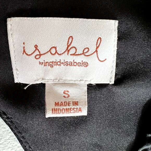 Ingrid Isabel Maternity Top Blouse Women Small Black Smoked V-Neck Minimalistic - Picture 4 of 10